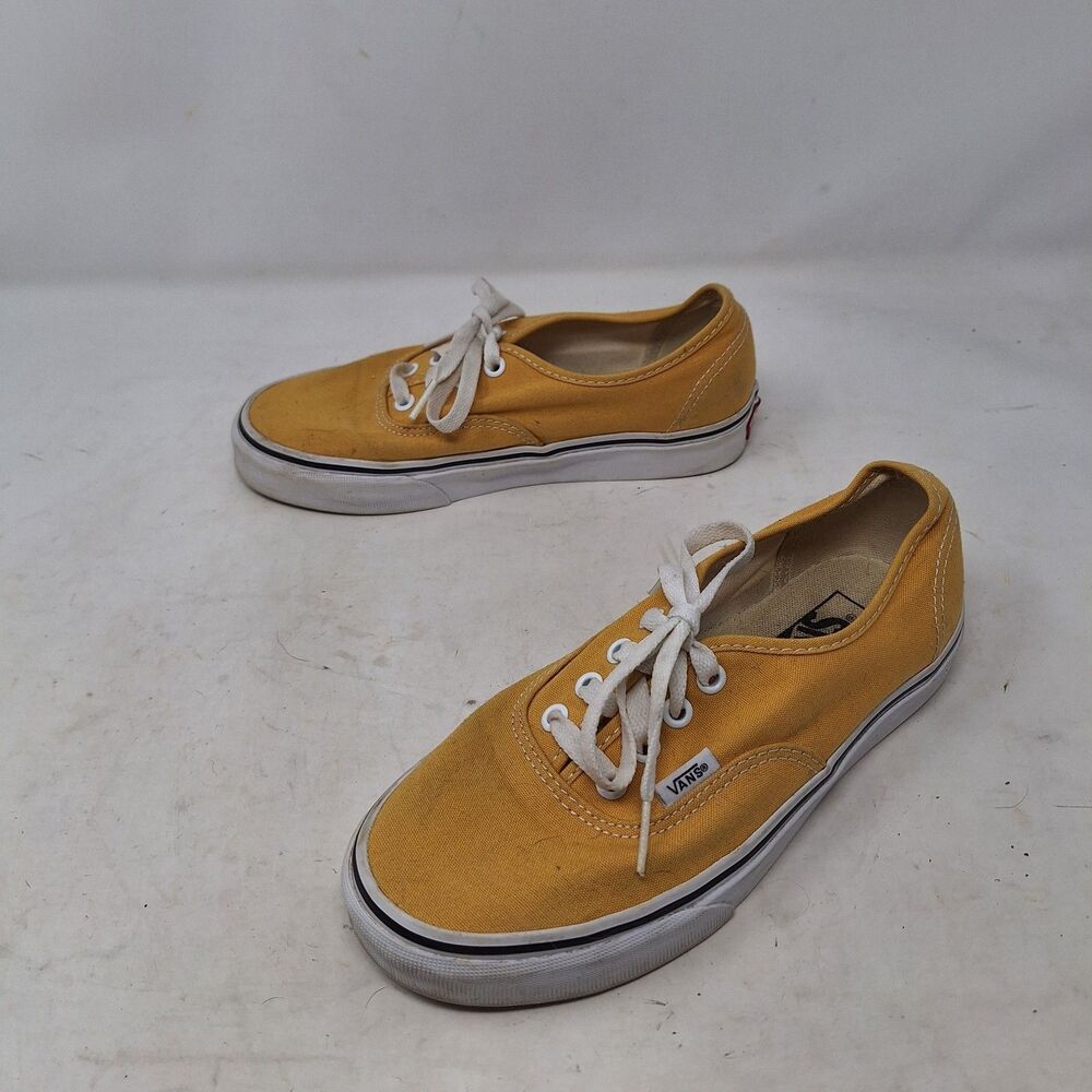 Vans Mustard Yellow Canvas Low Top Fashion Sneakers Skater Indie Grunge Size 6.5